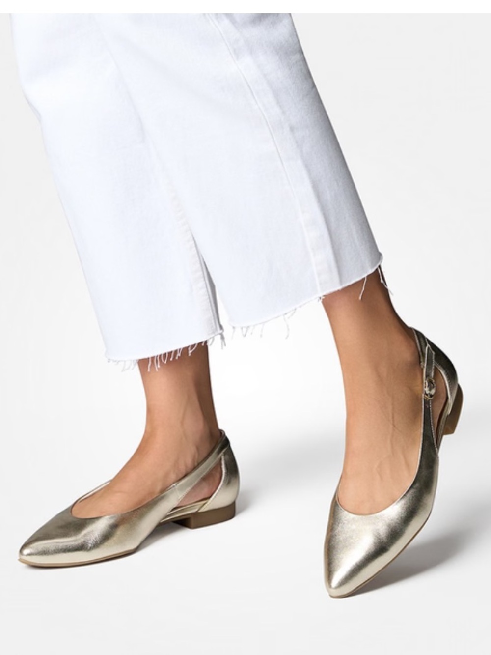 Paul green RICA FLAT Color — Platino Metallic Nappa UK 3.5 US 6 gently used